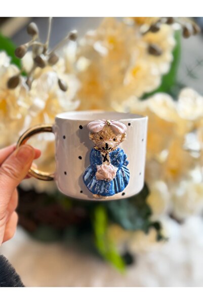 Pernotte El yapımı 24k altın kaplama kız Teddy double Türk kahvesi boyu