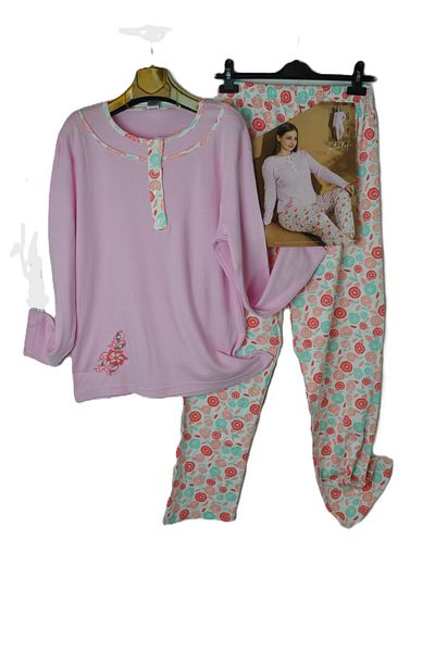 elma abone New Season Plus Size Combed Cotton Pajama Set