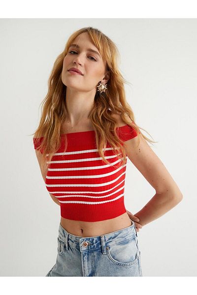 Koton X Sima Tarkan - Crop Off-Shoulder Undershirt