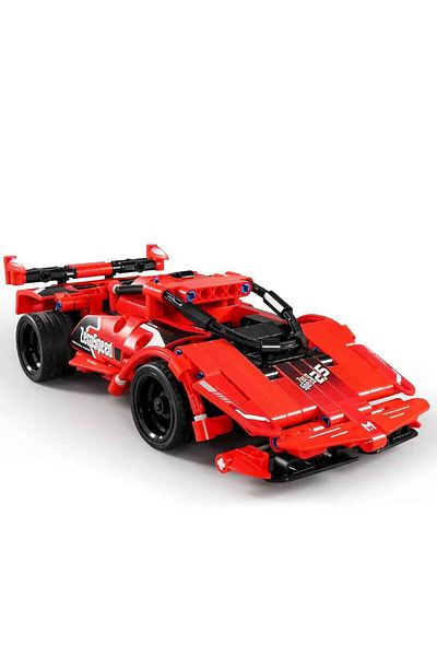Oyuncakmatik 2in1 Master Remote Control Red Super Car Creative Construction Set 351 Pieces