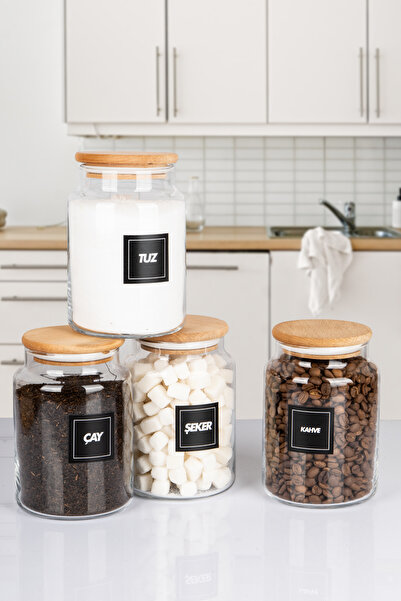 naturelove 4 قطع من علبة تخزين الطعام الخشبية بغطاء مفرغ من الهواء سعة 1000 م...