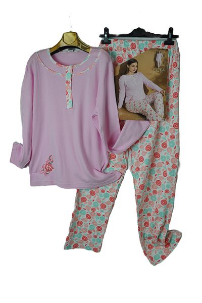 elma abone New Season Plus Size Combed Cotton Pajama Set