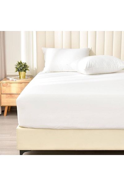 Belsina Home Single White Fitted Sheet Set (1 Pillowcase)