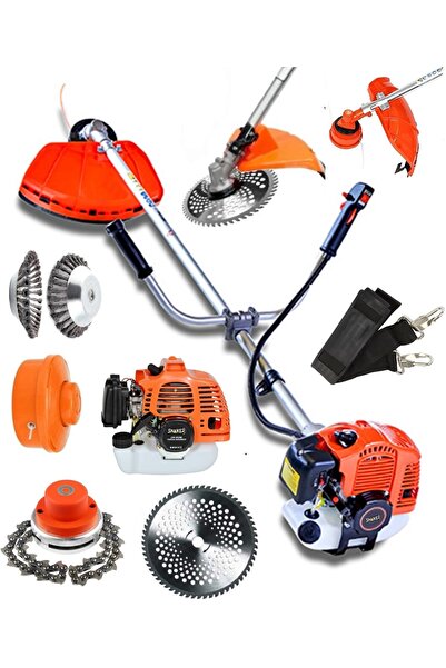 snaiker SNAİKER YAN BENZİNLİ OT ÇALI KESME ÇİM TIRPAN MAKİNESİ AKSESUARLI