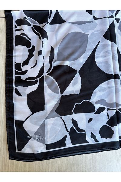 Bonjela Rose Patterned Cotton Shawl 185X70