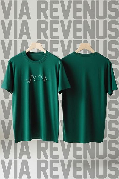 Vordevia Μπλουζάκι Unisex με φαρδιά εφαρμογή με λαιμόκοψη με στάμπα Biker ECG εμπρός και πίσω