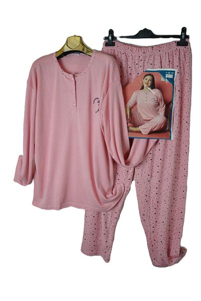 elma abone New Season Plus Size Combed Cotton Pajama Set