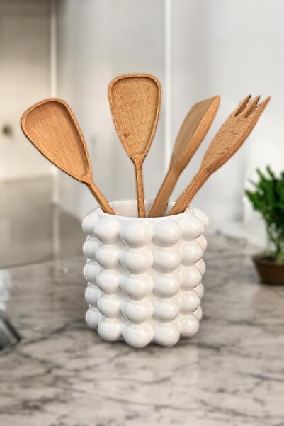 PICCOLA VITA Vază Bubble albă cu bule / Suport pentru linguri - Vază decorativă