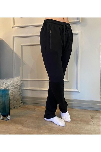 DÜVEN Μαύρο ανδρικό Jogger Sweatpants - Χαλαρή εφαρμογή, 2 τσέπες με νήματα, εξαιρετικής ποιότητας