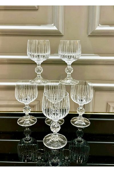 Vakıf home Bohemia Crystal Cutting Handcrafted Plain Coffee Side Water Cup