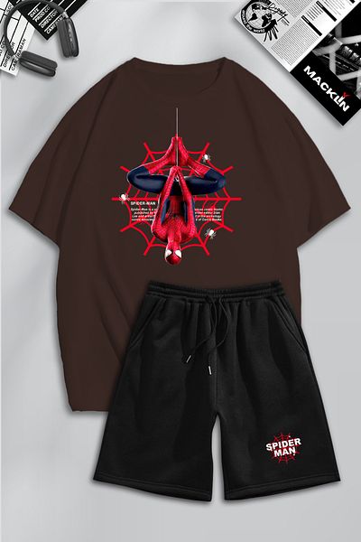 macklin Unisex Marvel Spiderman Printed Oversize Σετ: Tshirt & Σορτς