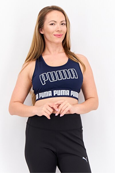 Puma حمالة صدر رياضية مبطنة للنساء، لون أزرق داكن