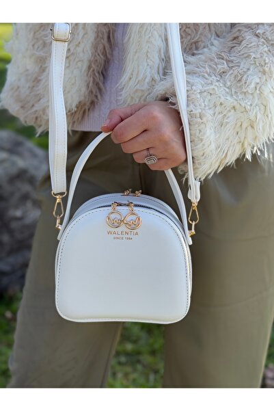 DEV 3 ADAM Geantă de umăr și de mână pentru femei, model cutie simplă și elegantă, cu compartiment alb și curea reglabilă