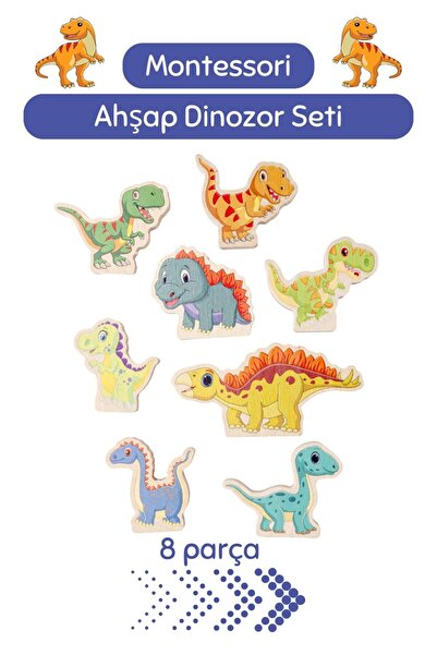Hopiers Ahşap Dinozor Seti / 1 Yaş / 8 Adet / Montessori Eğitici Ve Öğretici ...
