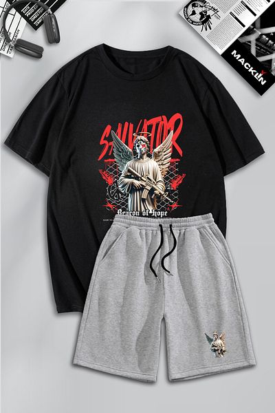 macklin Unisex Ανδρικά Γυναικεία Salvator Reacon Σετ φόρμας με εμπριμέ ειδική σχεδίαση Oversize Tshirt και σορτς