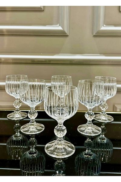 Vakıf home Bohemia Crystal Cutting Handcrafted Plain Coffee Side Water Cup
