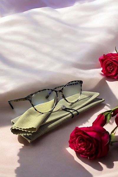 MAROVOAY Blue Light Protection Blue Block Cat Eye Leopard Transparent Black Glasses Interchangeable Glasses