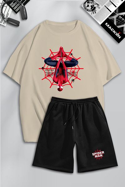 macklin Unisex Marvel Spiderman Printed Oversize Σετ: Tshirt & Σορτς