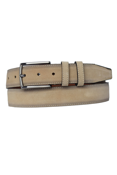 GoDeri %100 Hakiki Kaliteli Süet Deri 3.5 Cm Krem Süet Klasik, Kumaş Pantolon Kemeri 3.5-krem