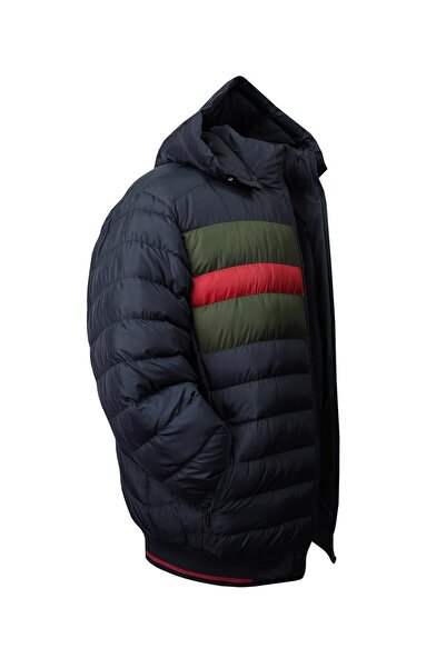 tambattal Ανδρικό παλτό Plus Size - Ribbed Navy Blue Decons