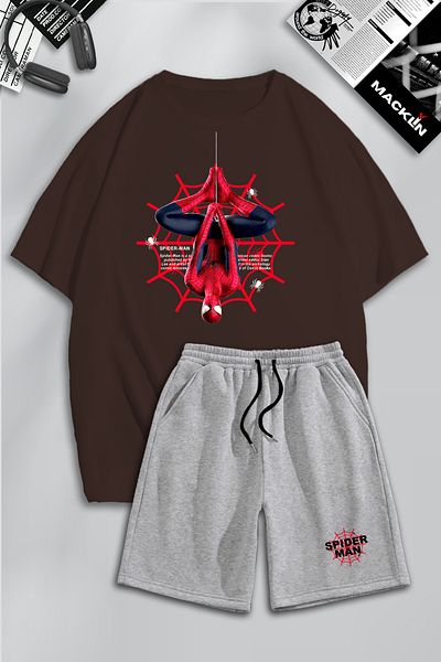 macklin Unisex Marvel Spiderman Printed Oversize Σετ: Tshirt & Σορτς