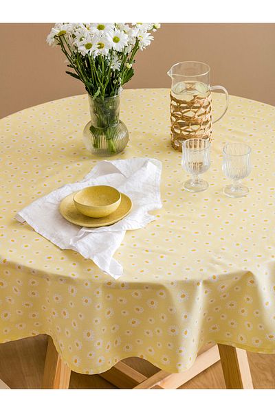 LC Waikiki Yellow Floral Table Cloth 150X150 cm