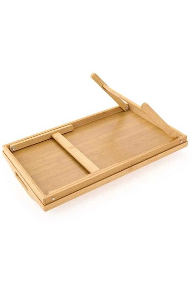ASPARTAM Perotti̇i̇ Bamboo Easy Service Presentation Assistant Folding Bed Key Tray
