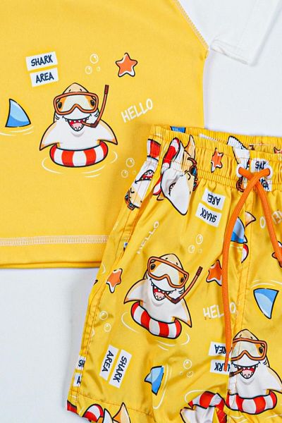 PODIUM GYM New Season Shark Area Two-Piece Diving Fabric Uv Protection Men's Machine