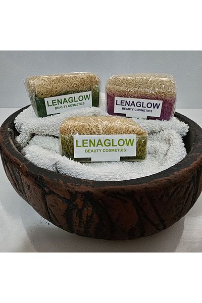 Glow Natural Pumpkin Fiber Olive Oil Extract-Collagen Extract-Aloe Vera Extract Pumpkin Fiber Soap Set