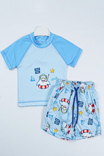 PODIUM GYM New Season Shark Area Two-Piece Diving Fabric Uv Protection Men's Machine