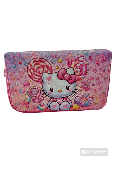 PartAntalya Θήκη μολυβιού Vegan με μοτίβο Hello Kitty με μοτίβο Kawaii - Τρία διαμερίσματα (ΣΤΥΛΟ)