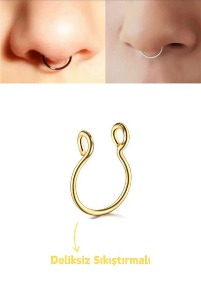 Blisse Piercing Unisex Surgical Steel Compression Cartilage Septum Speeding Nose Holeless Fake Piercing