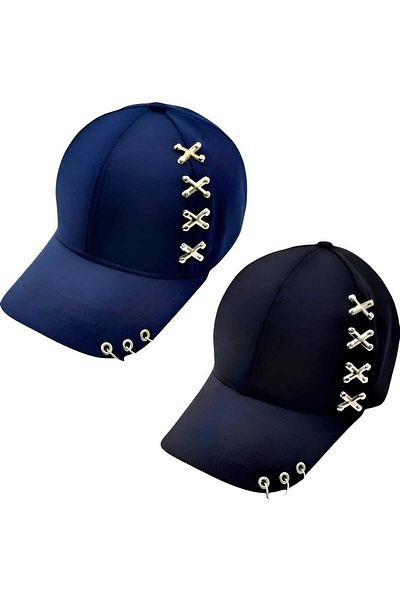 Trenderrs Комплект от 2 унисекс бейзболни шапки Punk Master