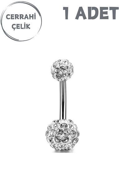 Blisse Piercing Women's Surgical Steel Shambala Stone Belly Navel Piercing