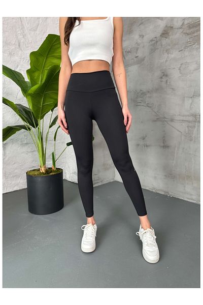 Elif Özbey Butik Black High Waist Sports Leggings