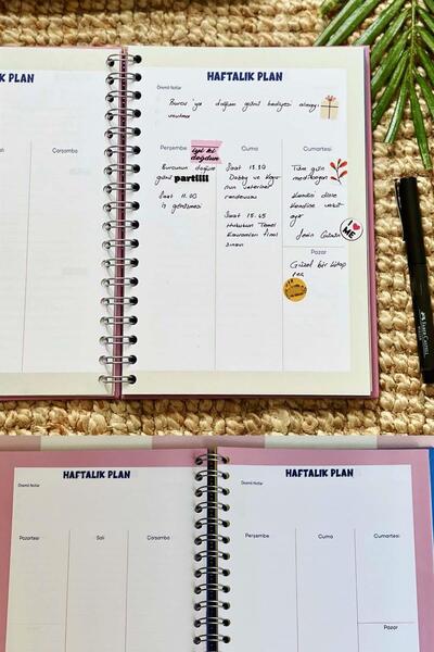 Patladı Gitti Honey Designed Spiral Stickered Undated Talking Agenda Weekly Planner