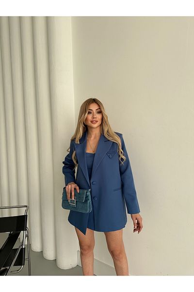 HOEK Női kék blézer dzseki Bustier szoknya szett