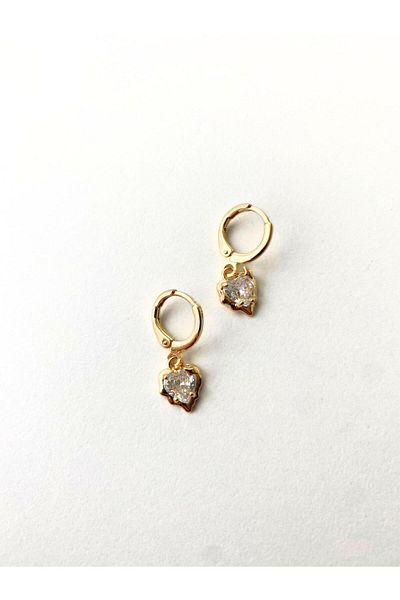 shop Women's Steel Earrings Zircon Stone Gold Earrings