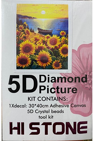 BALIM ÖRGÜ EVİ 5D'li Elmas Boncuk Yapıştırma Taş İşleme Mozaik Goblen "AY ÇİÇ...