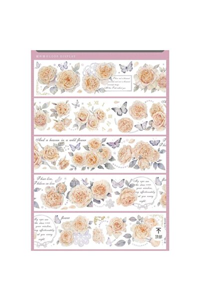 İthal K27-100cm Bandă holografică cu flori galbene