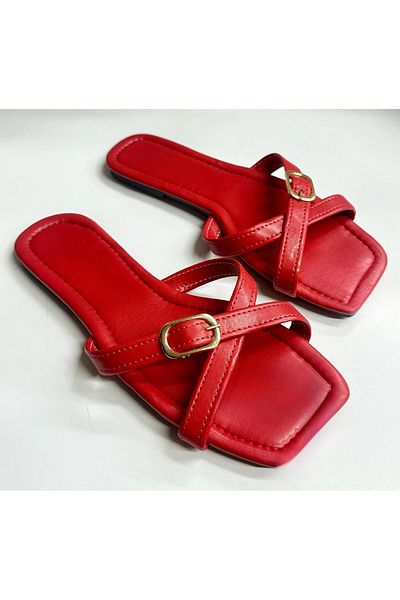 Tradinyom Casual Women's Simple Leather Slippers, Suitable for Home and Guests, Providing a Stylish and Modern Look