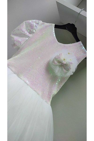 babysmile White One Sleeve Dress with Tail
