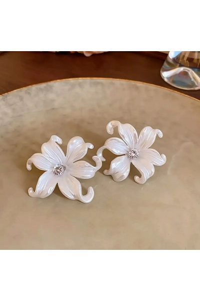 TAKİŞKO Stone Flower Model Earrings