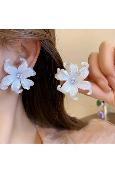 TAKİŞKO Stone Flower Model Earrings