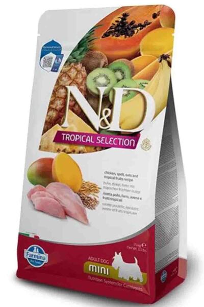 N&D Nd tropical selection köpek 1,5kg mini adult tavuk etli tropikal meyve kü...