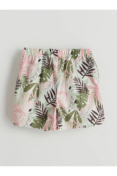 LC Waikiki Lcw Eco Green Girls' Shorts Skirt with Elastic Waist