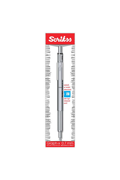 Scrikss Graph-x Mekanik Kurşun Kalem 0.7 Mm Satan Gri