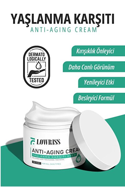 LOWRISS Gençleştiren, Yaşlanma Karşıtı, Ve Kırışık Giderici Onarıcı Bakım Kre...
