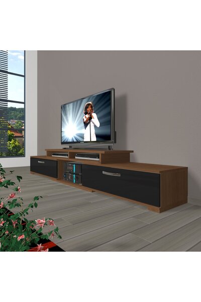 Decoraktiv Flex 130 Slm Tv Ünitesi Tv Sehpası - Ceviz - Siyah
