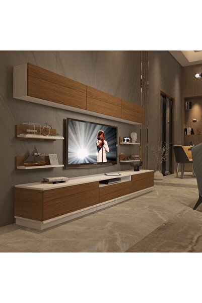 Decoraktiv Trendstyle 8ys Mdf Tv Ünitesi Tv Sehpası - Beyaz - Ceviz